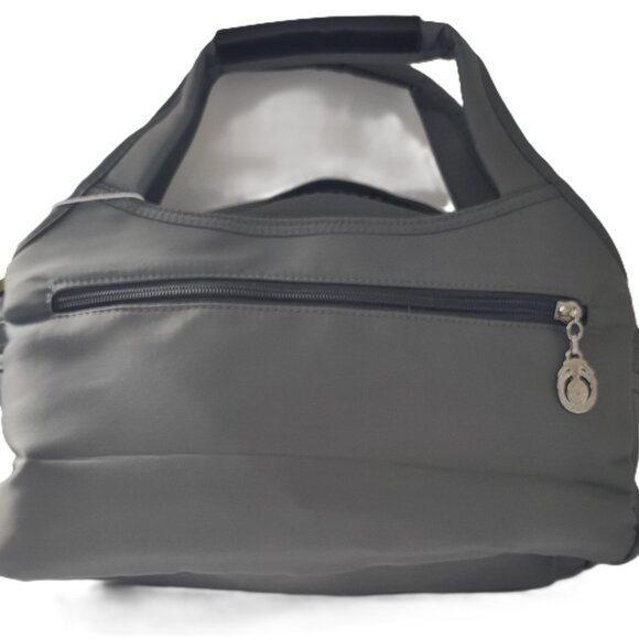 NWT Nineteen O.5 Anti-theft Sporty Hand Bag Multiple Sections Nylon Gray Color - Picture 4 of 16